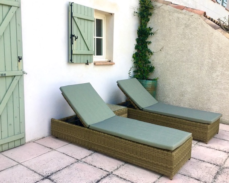 Bain de soleil avec matelas sur mesure en tissu Aquasun