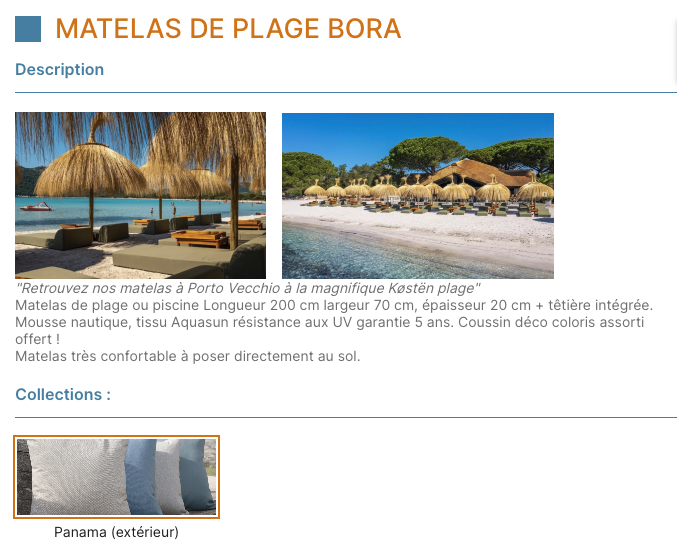 matelas plage sur mesure exterieur